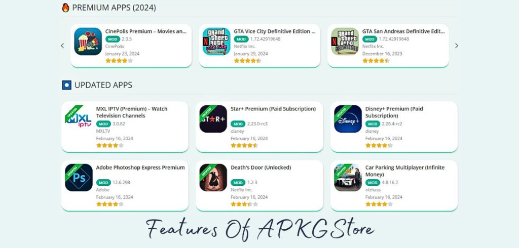 Features Of APKGStore